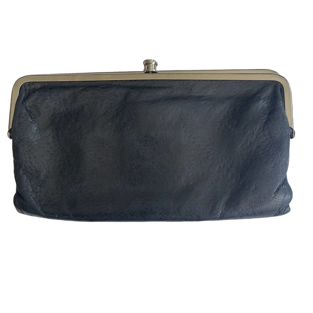 HOBO Black Genuine Leather Clutch Wallet. Like new condition. Very nice.